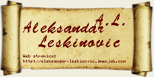 Aleksandar Leškinović vizit kartica